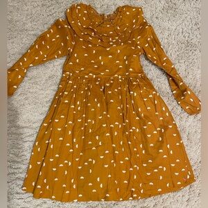 Pink chicken mustard color fall dress size 14 nwt